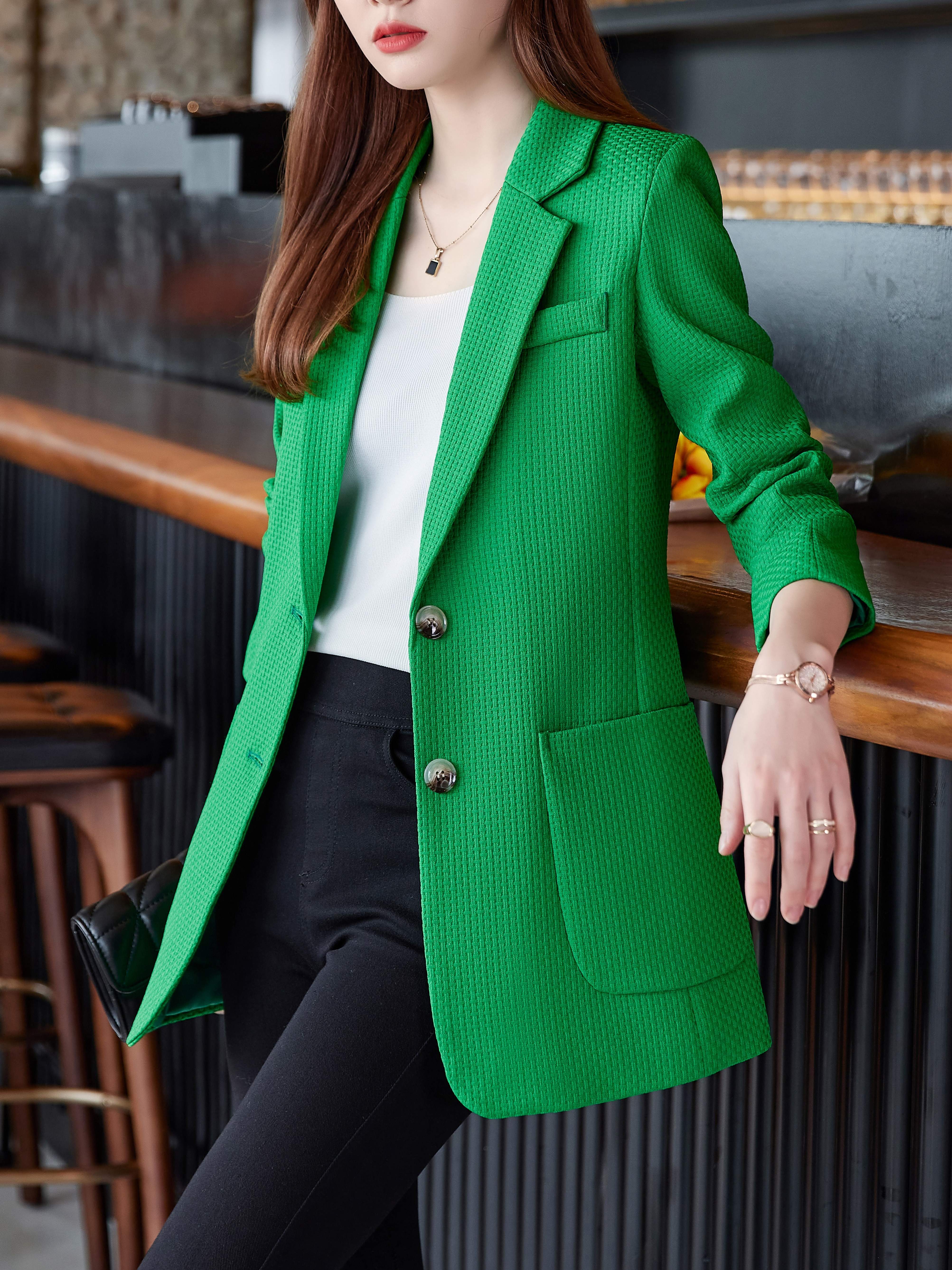  Women's Blazer Jackets Casual Coat Jacket Long Sleeve Suit  Collar Breasted Coat Overcoat Female Button Pocket Coat Black : Clothing,  Shoes & Jewelry