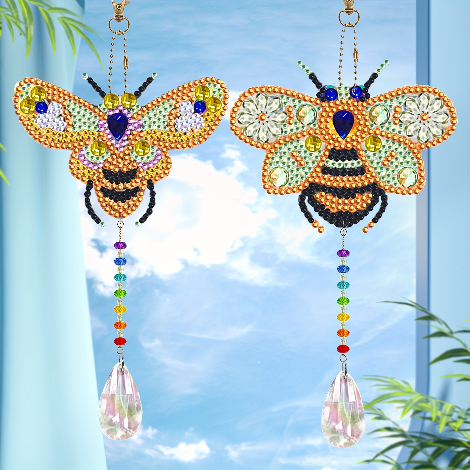 Diamond Painting Colorful Butterfly Double sided Wind Chime - Temu
