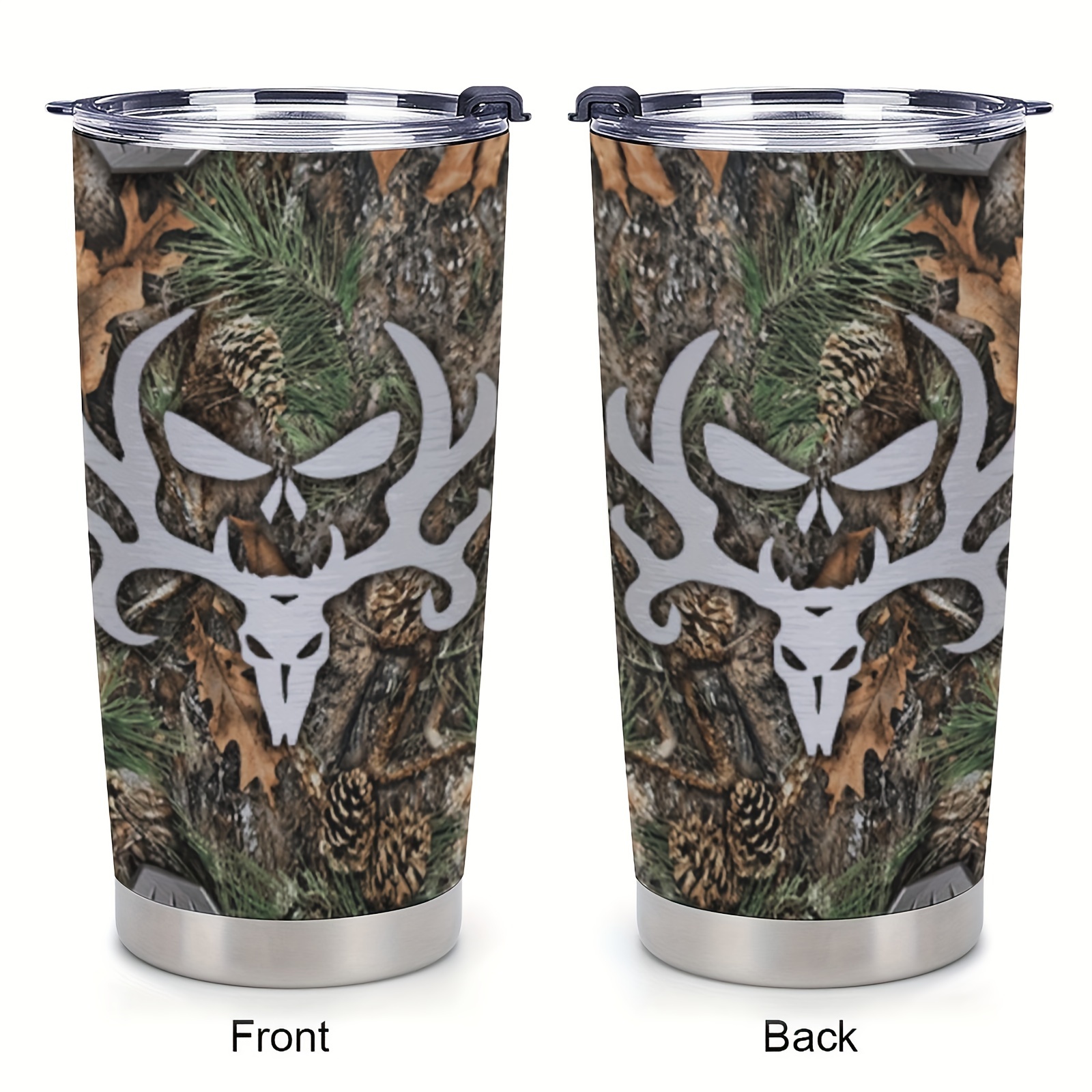 1pc 20oz Hunting Gifts For Men, Hunter Gifts For Men, Coffee Cup For Men,  Metal Deer Hunting Tumbler Cup, Insulated Travel Coffee Mug With Lid