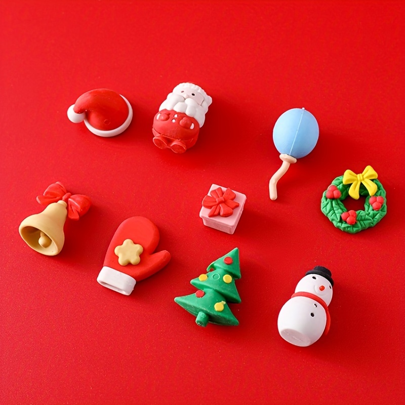 4Pcs/Set Christmas Snowman Santa Claus Erasers Cartoon Kawaii