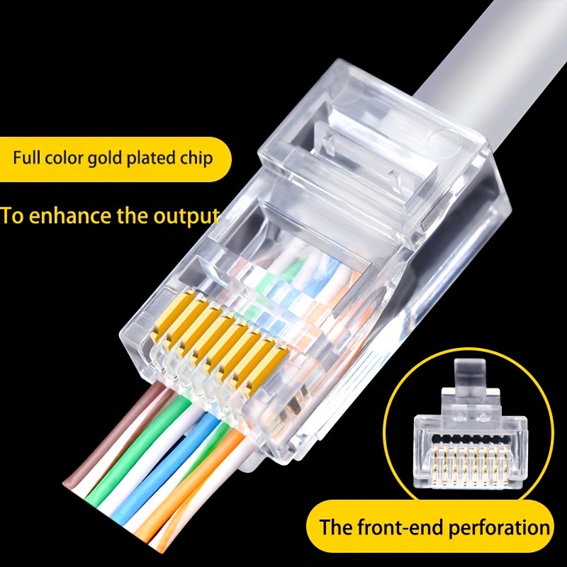 Connecteurs POE sans sertissage, câble Ethernet, prise de connecteur RJ45 à  tête cristal CAT6 sans outil