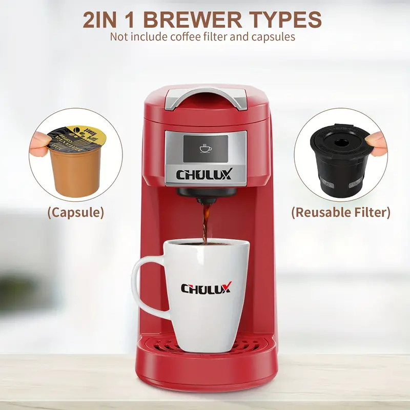 1pc capsule coffee maker ground coffee mini coffee machine brew delicious coffee in seconds with chulux upgrade single serve coffee maker auto shut off one button operation coffee tools coffee accessories details 0