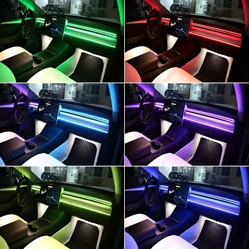 Streamer-luces de Ambiente de coche a todo Color, RGB, 64 colores