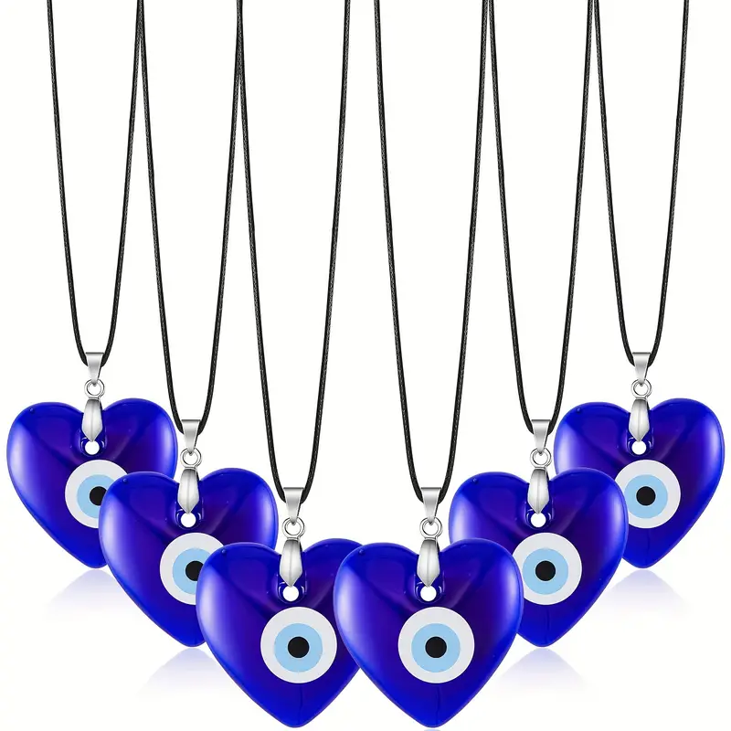 6 Teile/satz Evil Eye Anhänger Halskette Türkische Blaue - Temu