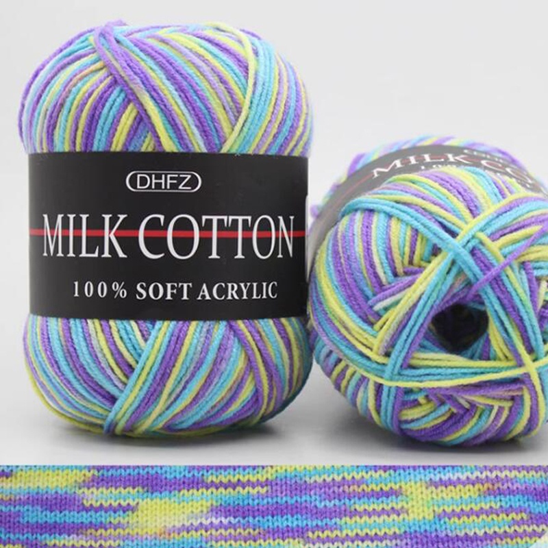 Multi Color Milk Cotton Soft Warm 3ply Knitting Crocheting Yarn For Hand  Knit Sweater Hat Diy Amigurumi Doll Blanket Toy - Temu