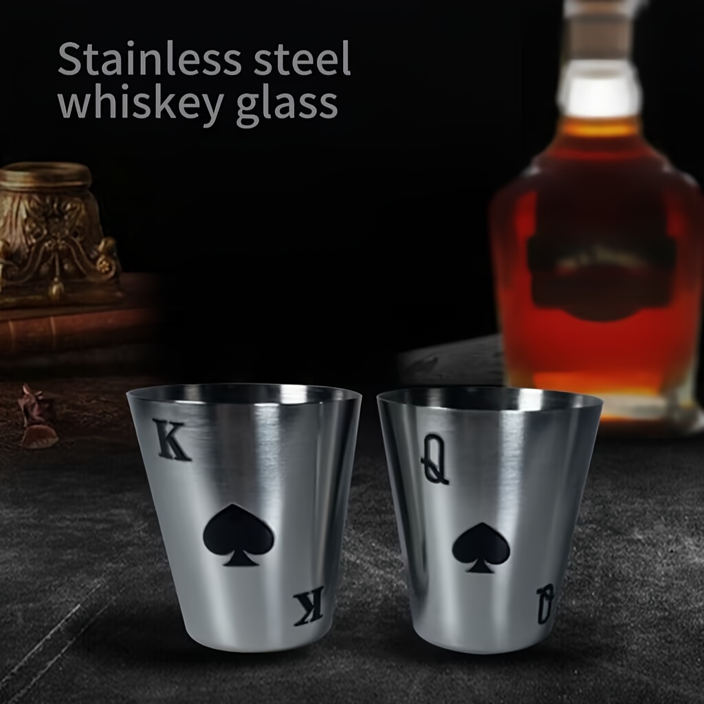 8 PCS 2 Ounce Stainless Steel Shot Cups, Drinking Vessel for Whiskey  Tequila Liquor Great Barware Gift,Unbreakable Metal 