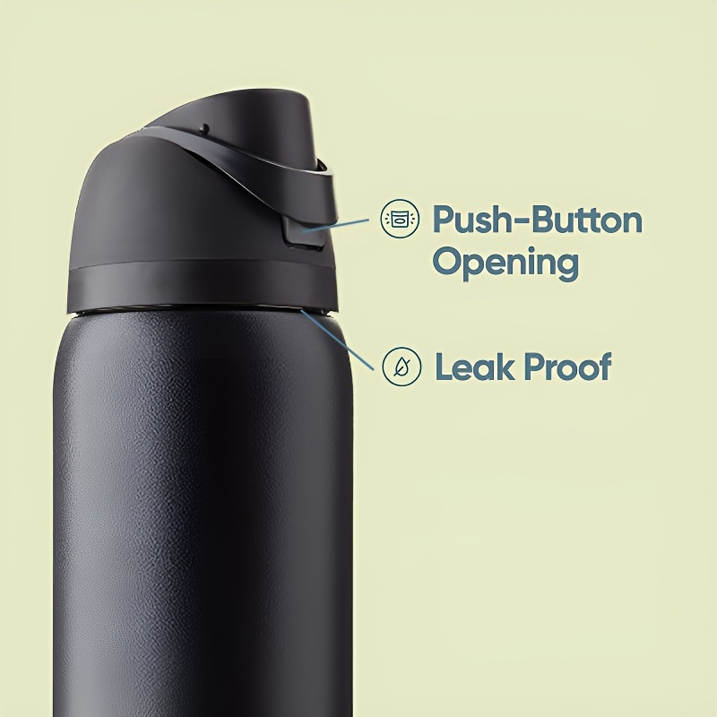 Insulated Water Bottle Stainless Steel Thermos Cup Push Button