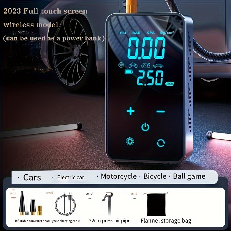 Compresor Inalámbrico Bomba Aire Coche Automático 120w Mini Recargable  Portátil Inalámbrico Equipo Inflador Neumáticos Bomba Pantalla Digital  Máquina, Ahorra Dinero En Temu