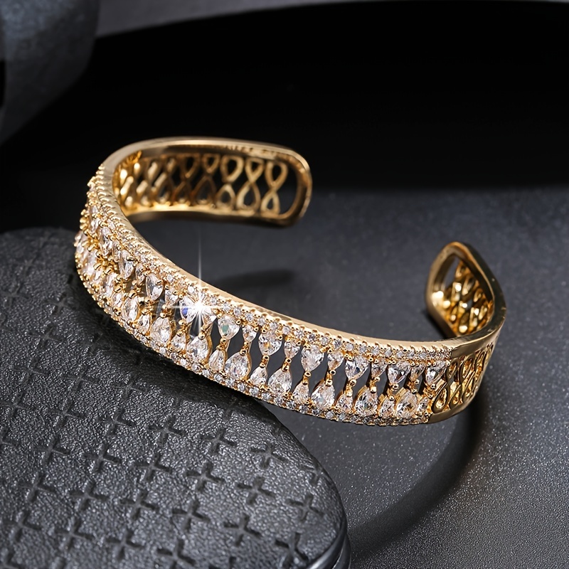 Stylish Double Row Zirconia Bangle