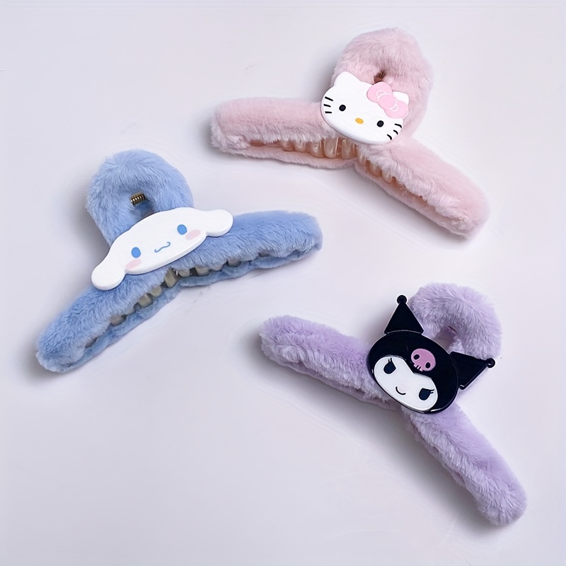 Sanrio Caddy Cat Hair Clip Sweet Girl Hair Accessories Same Grab Clip Butterfly Cartoon Hair Accessories,Temu