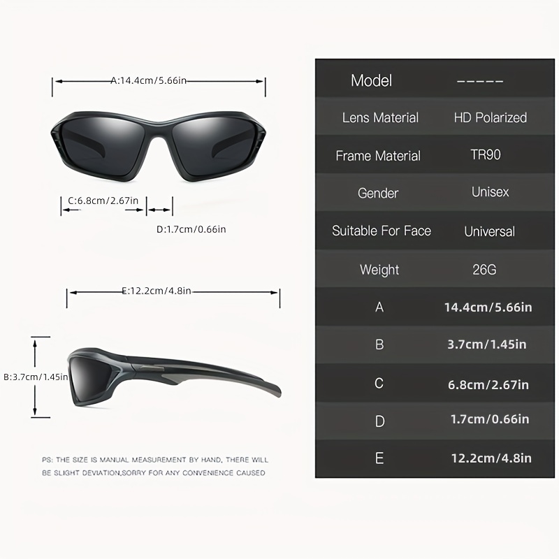 Gafas de sol deportivas polarizadas para hombre y mujer, lentes
