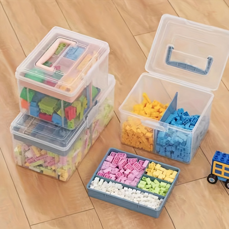Clear Plastic Dividing Storage Box With Removable Tray - Temu
