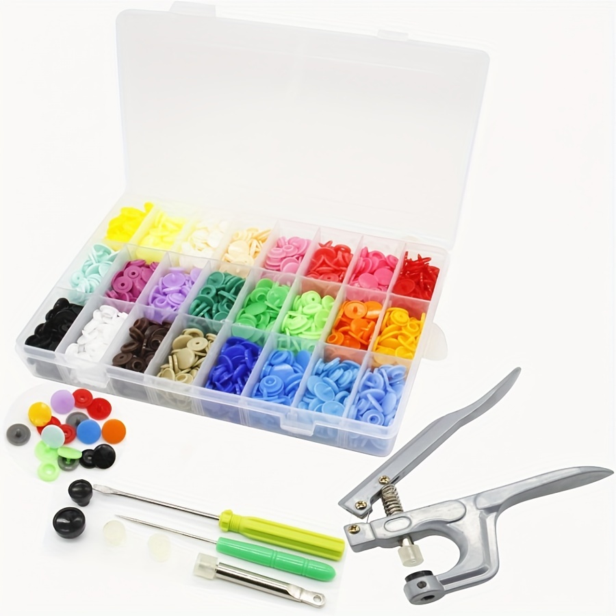 Snap Button Kit With Hand Pressure Pliers Snaps 1 Clear Box - Temu