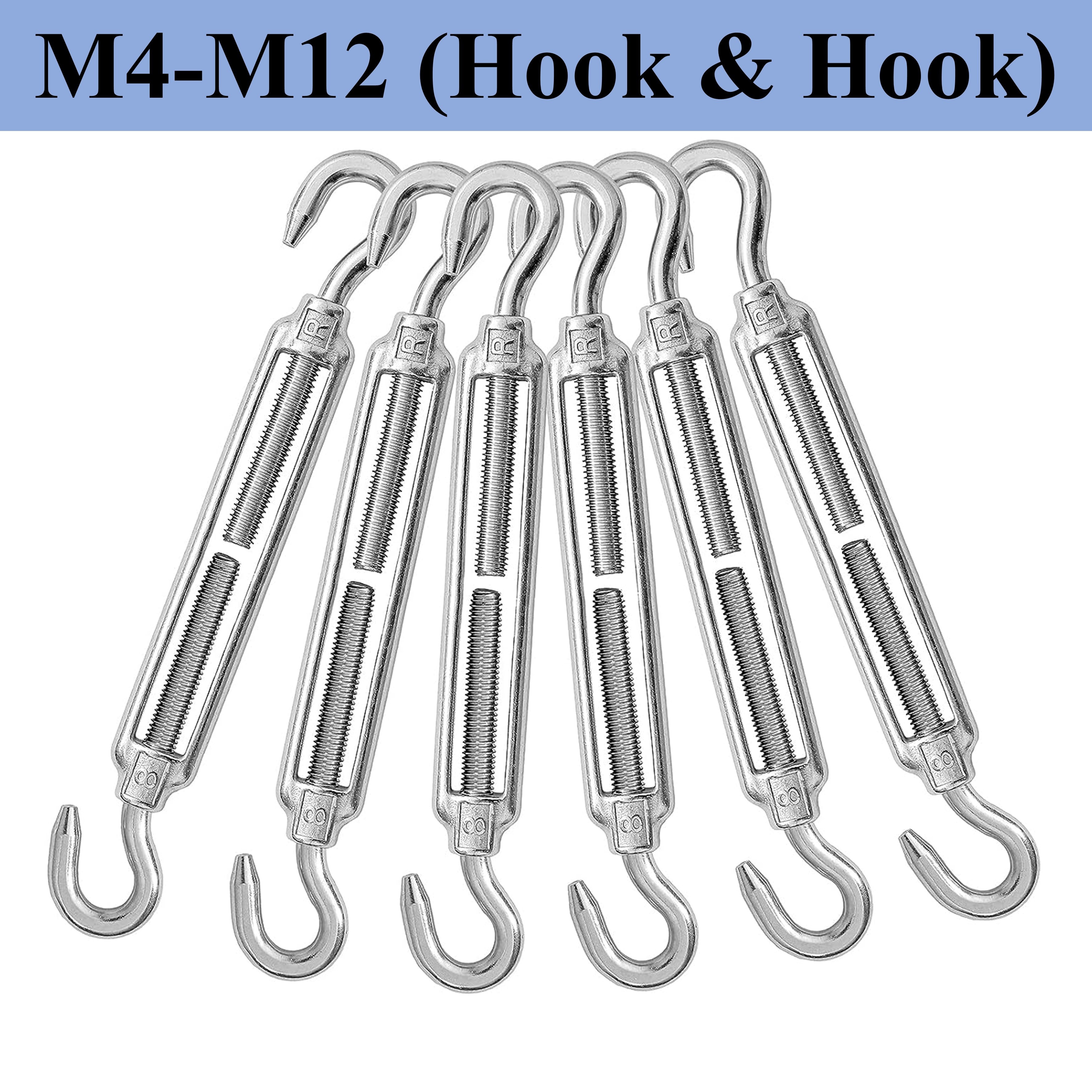 M4 m12 Hook Hook C/c Turnbuckle Cable Wire Rope 304 - Temu Canada