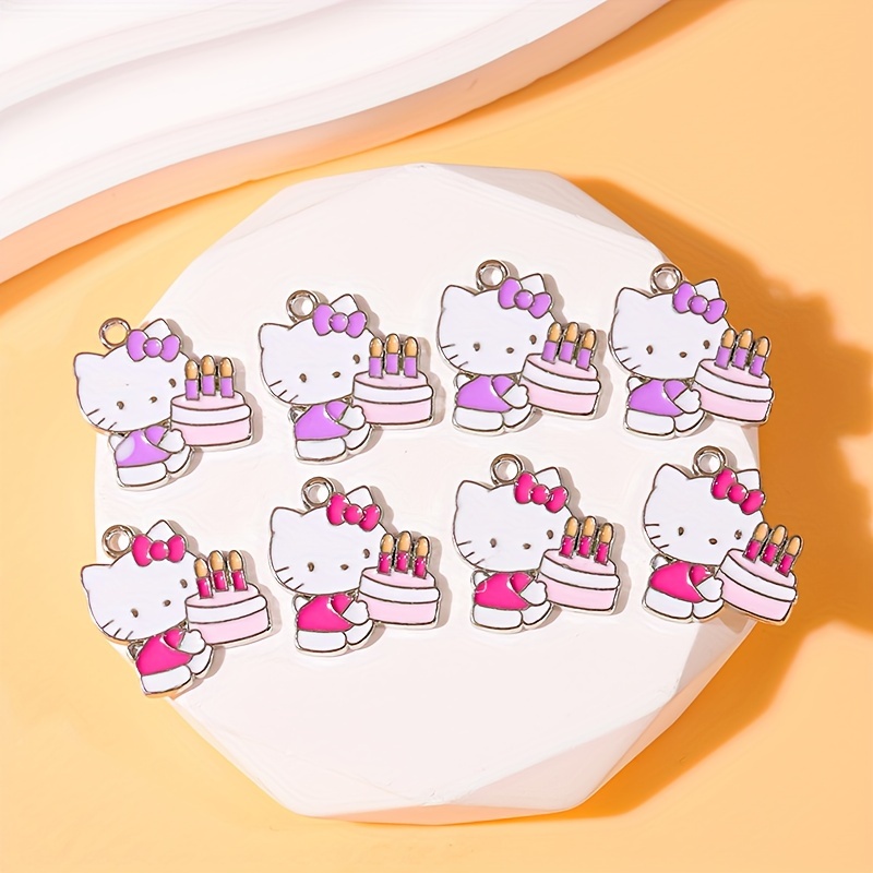 10pcs Hello Kitty 3d Nail Charms Cute Anime Alloy Nail Rhinestone Charms  Y2k Cool Crystal Nail Manicure Cartoon Accessories