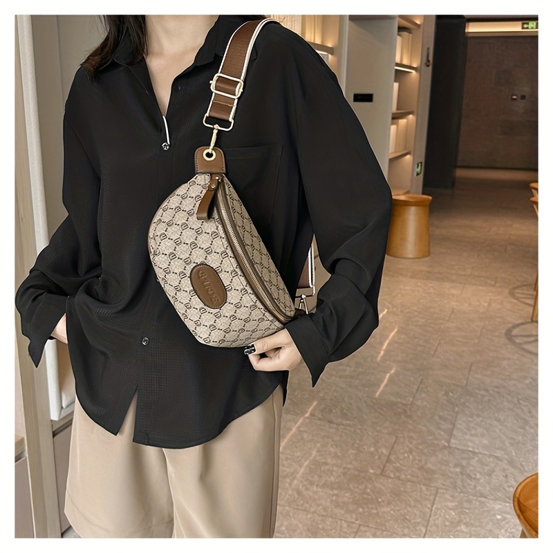 Women's Geometric Pattern Single Shoulder Crescent Bag