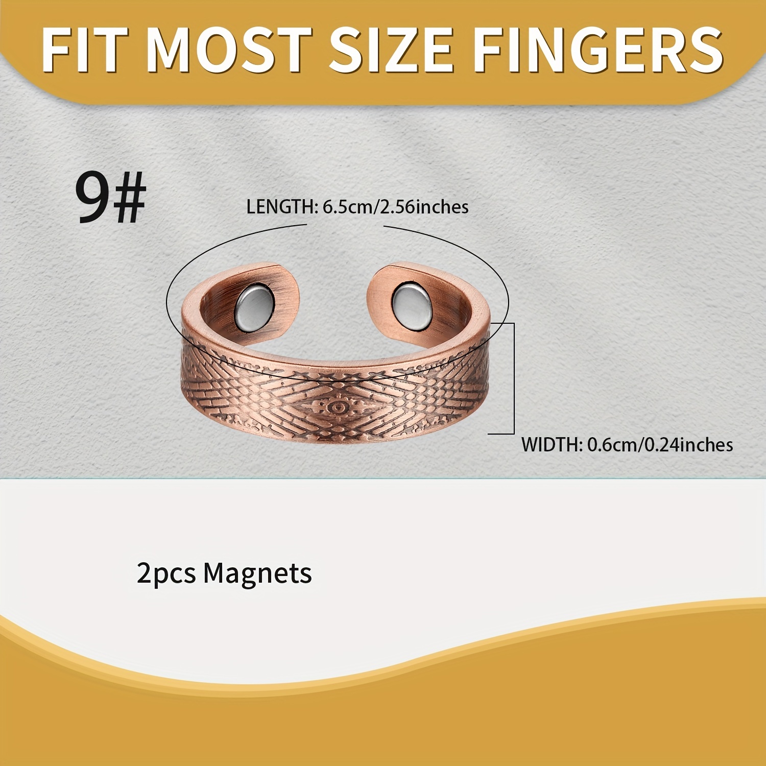 Magnetic Copper Ring For Women 99.99% Pure Copper With - Temu