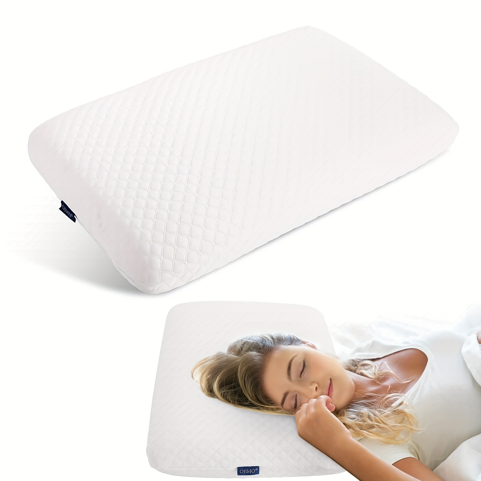 Mkicesky Gel Lumbar Support Sleeping Pillow Cooling Memory Foam Bed Support  Pillow for Lower Back Pain Relief Waist Sleep Cushion for Side, Back