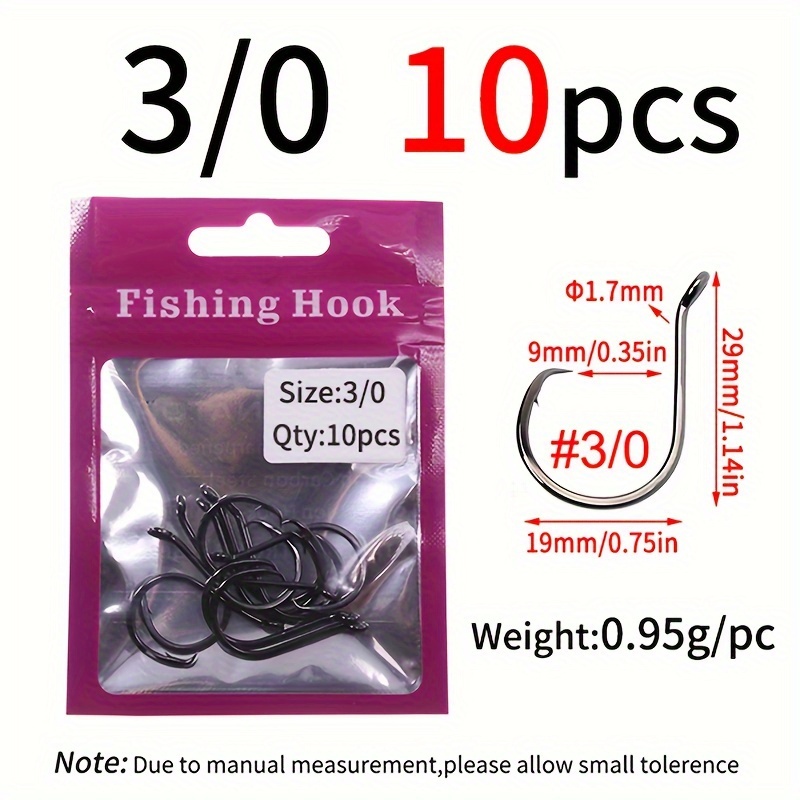 100pcs Circle Hooks Octopus Fishing Offset Black Nickel All Sizes Shark  Bass