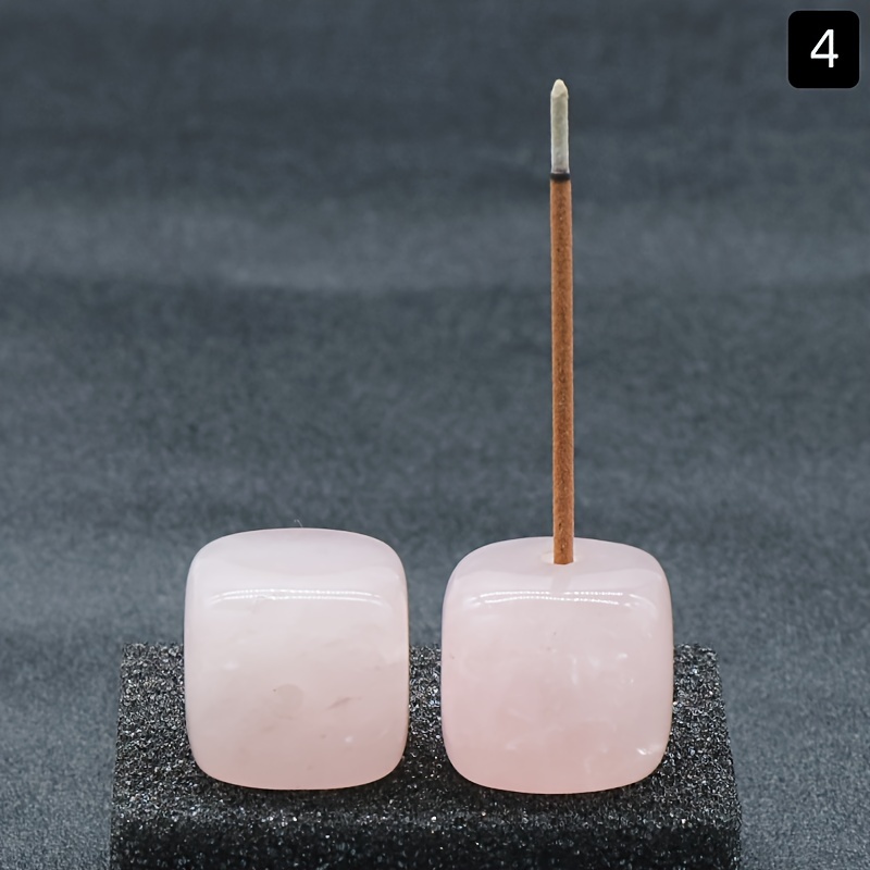 Image of 1pc Natural Stone Incense Holder Rack, Square Incense Holder Rack Diy, Mini Incense Holder Rack, Desktop And Indoor Small Decoration, Holiday Gift
