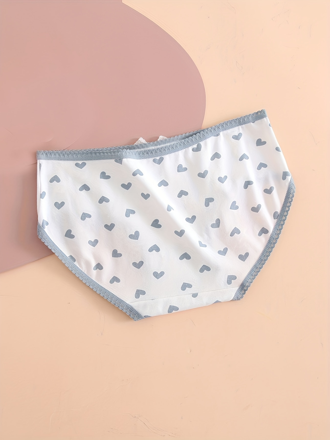 Heart Plaid Print Briefs Comfy Cute Bow Intimates Panties - Temu Canada