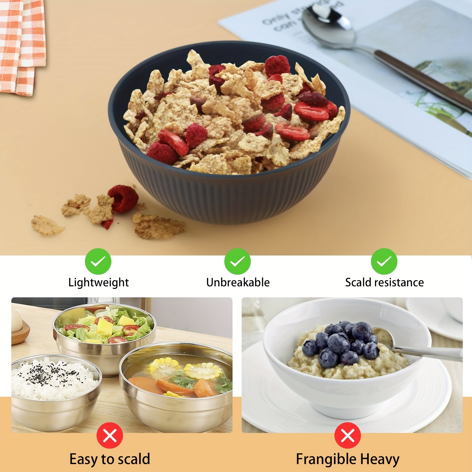 Cereal Bowls unbreakable Wheat Straw Bows Microwave - Temu