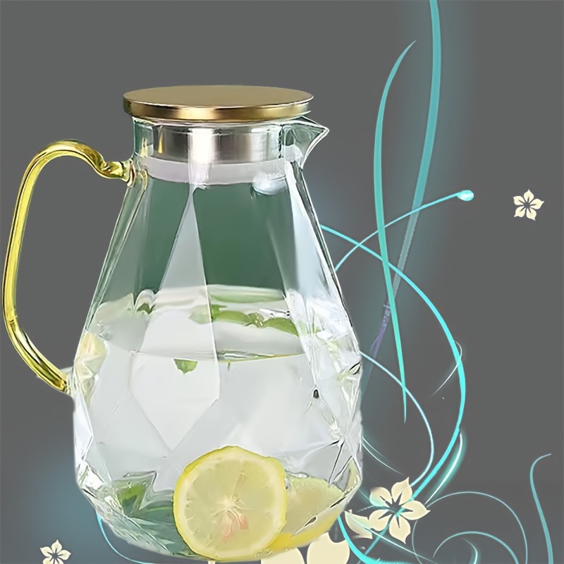 Glass Pitcher With Lid, High Borosilicate Glass Heavy Duty Water