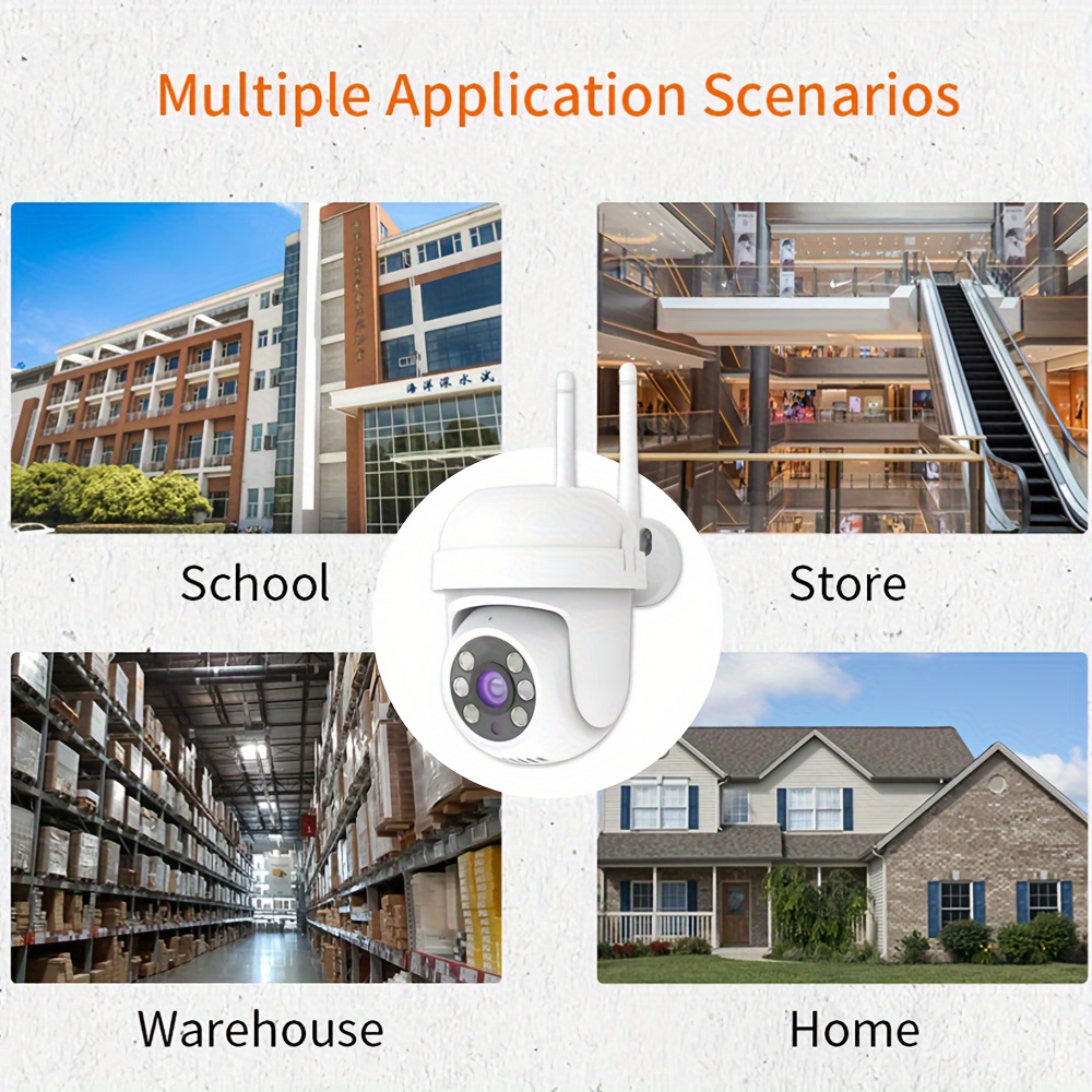 1080P Indoor And WiFi Camera, 2.4G Wireless Camera, Intelligent Security Video Home Monitor, Supporting IP66 Waterproof, Two-way Audio, Motion Detection, Automatic Tracking, Active Alarm Notification Push details 4