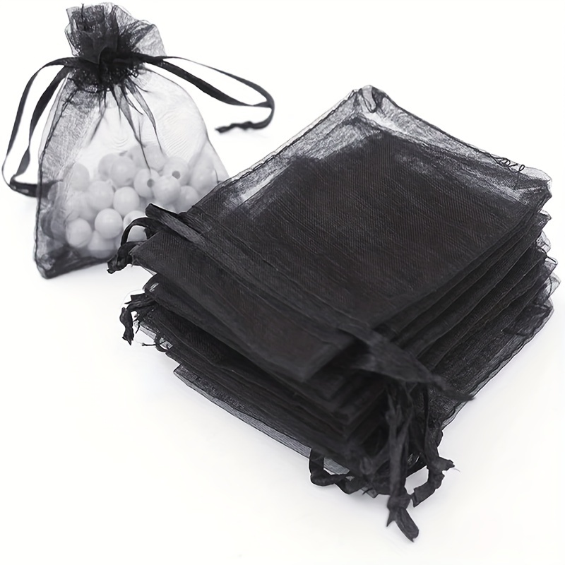 100pcs Sheer Drawstring Jewelry Pouches Wedding Party Gift Bags
