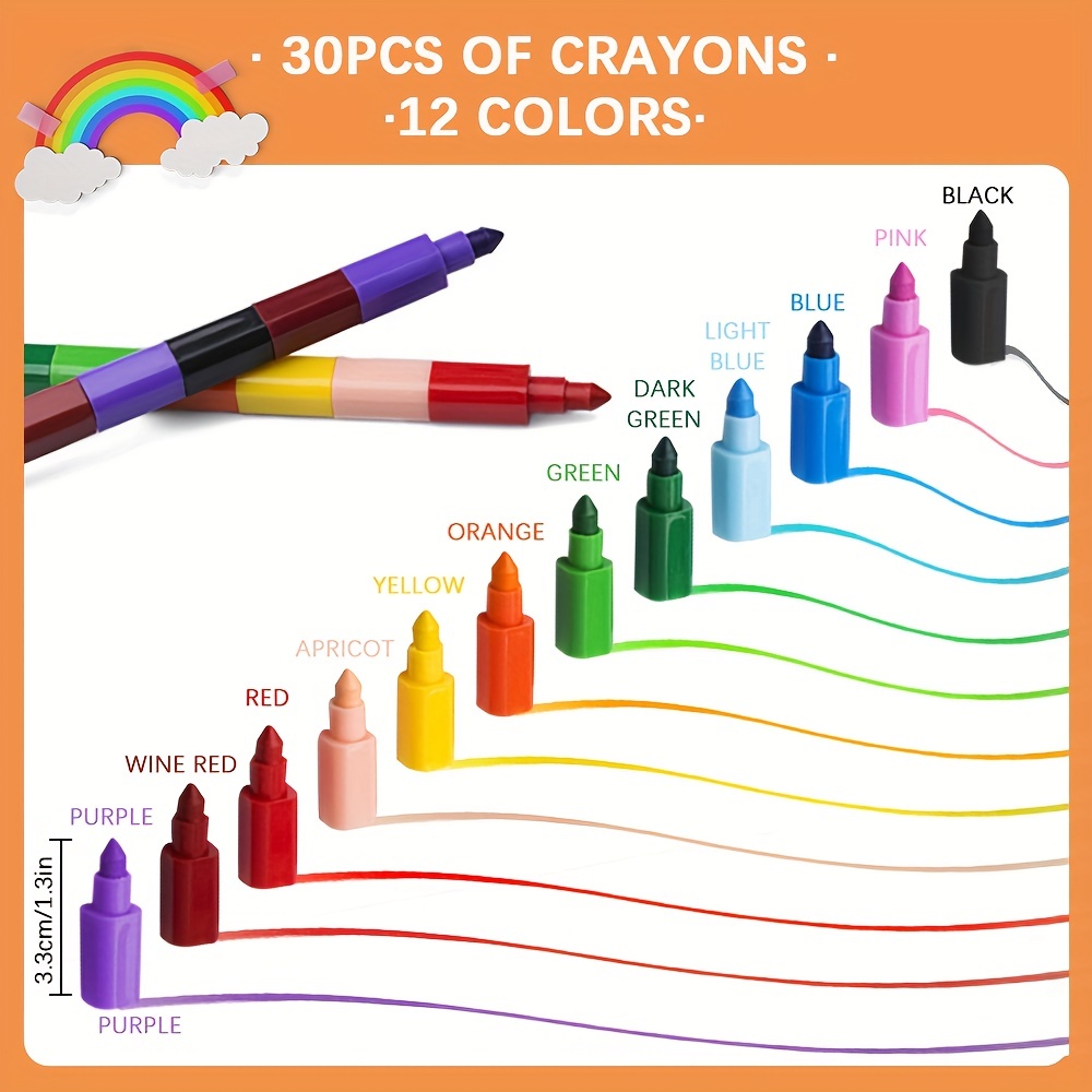 Studio Skinky 12 Stackable PlayOn Crayons - Primaries for sale online