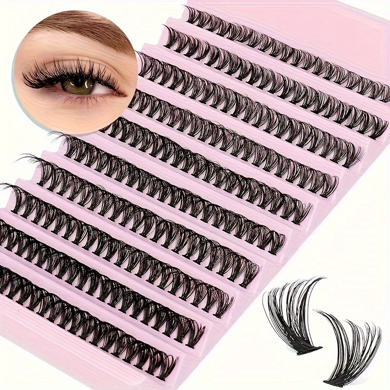 

200pcs Diy Personal Lashes 40p Eyelashes Cluster Natural Look Wispy Lashes 9-16mm D Curling Hair Clusters Lashes Fluffy Lashes Extension Reusable Diy