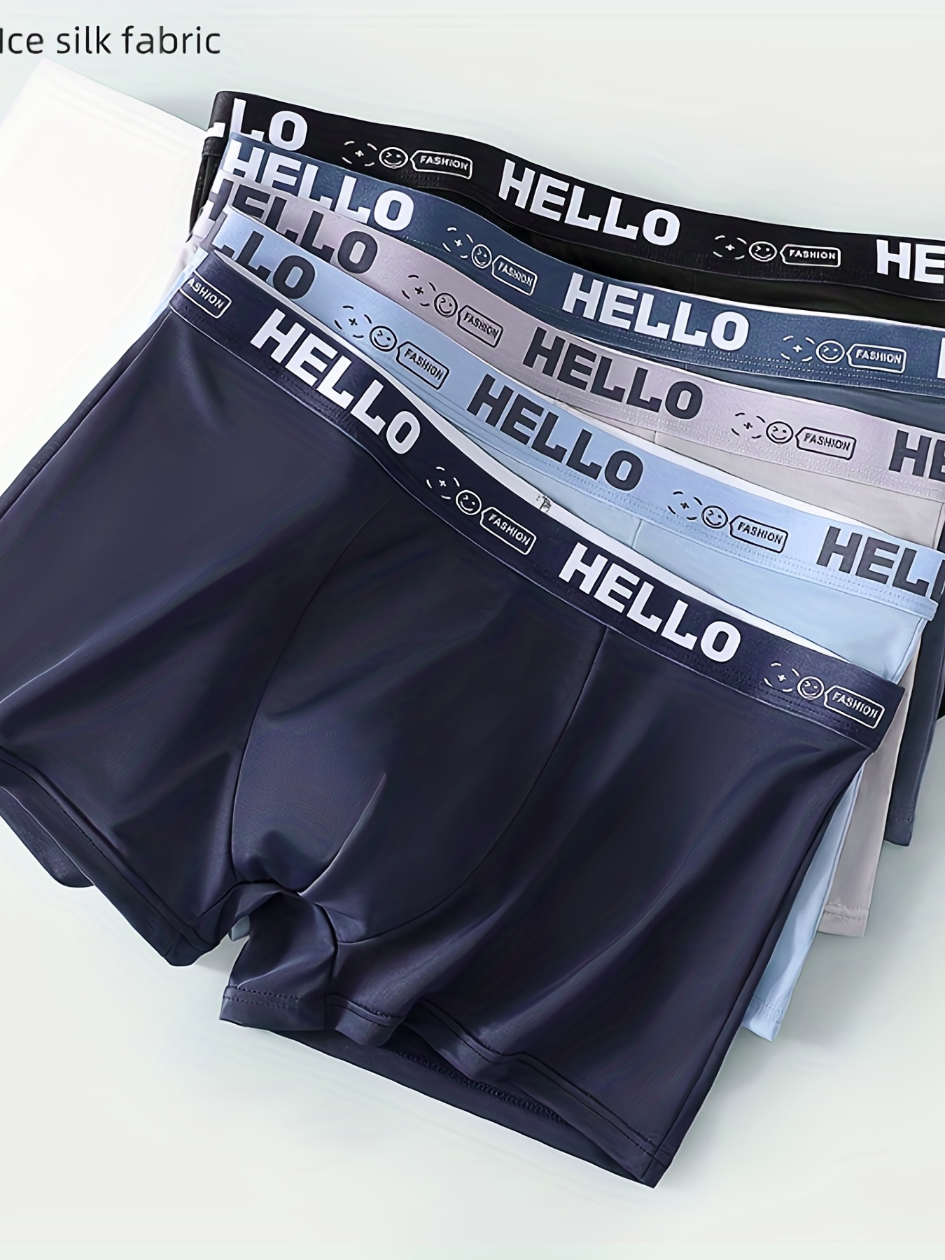 Men's Fashion Letters Print Boxers Briefs Underwear, Thin