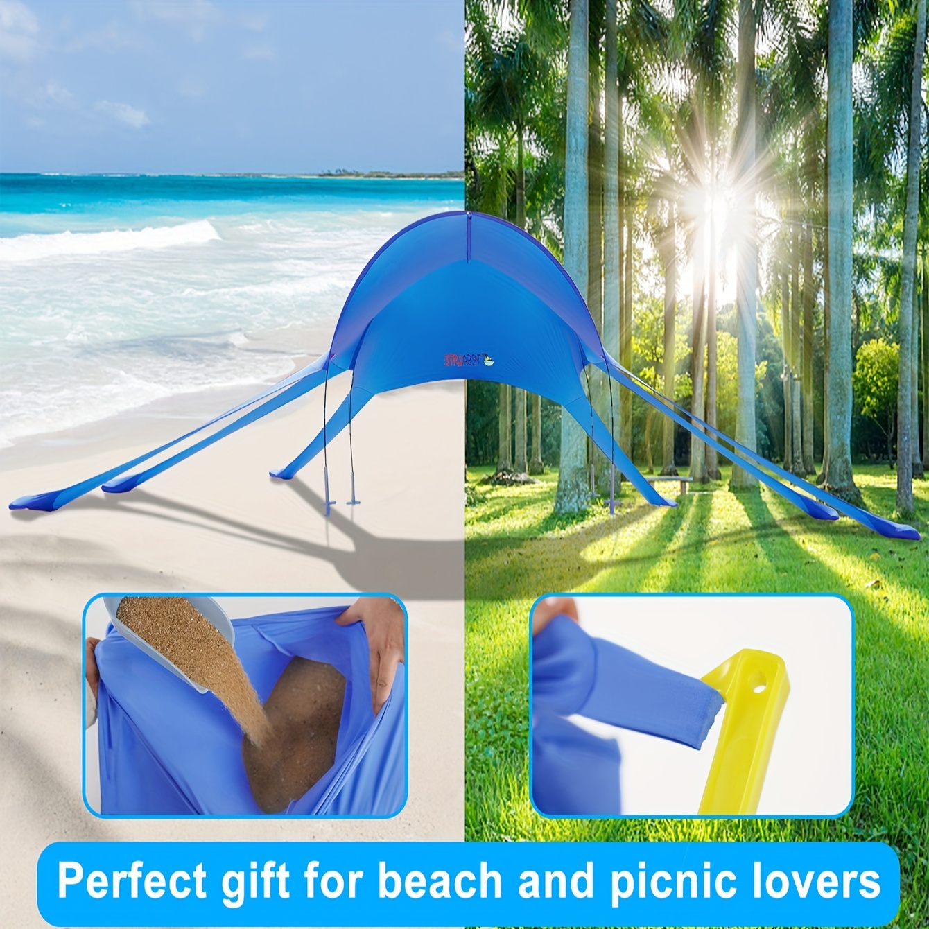  ALPHA CAMP Beach Tent Canopy, Portable Sun Shelter Sun
