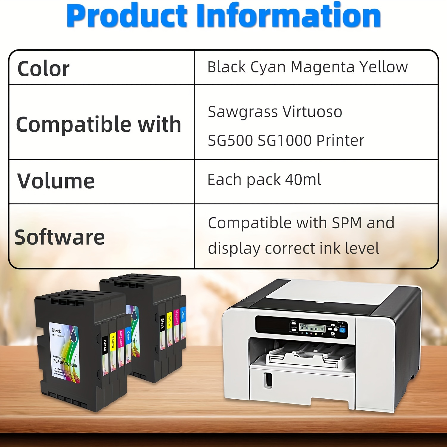Sublimation Ink for Epson Printer, EcoTank, and Sawgrass