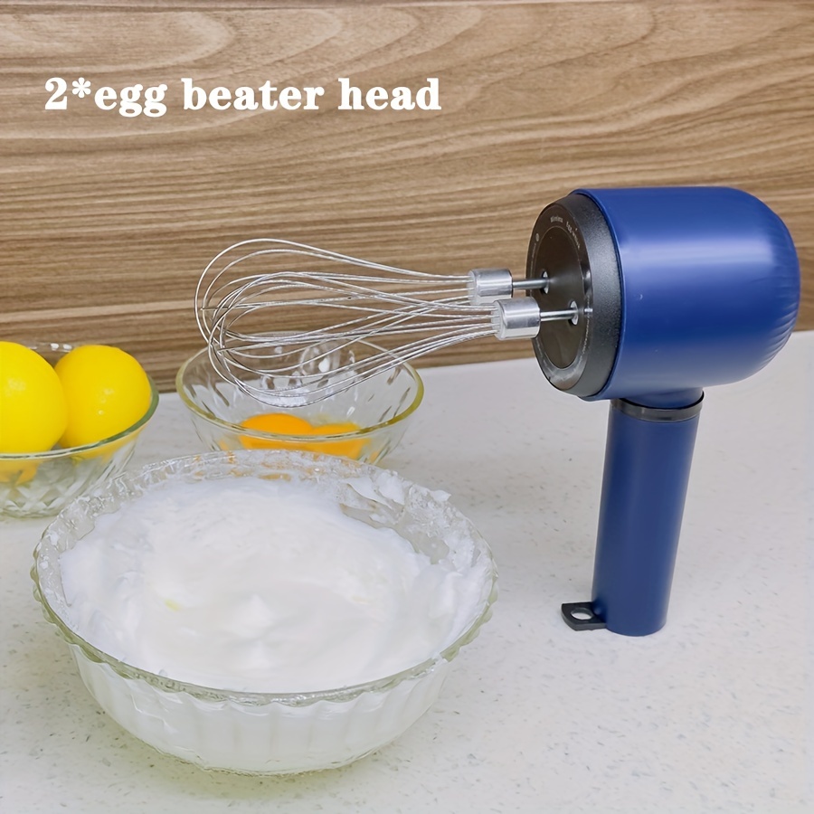 High-power 1500mah Double Whisk Electric Egg Beater, Suitable For Mixing  Noodles, Eggs, Milkshakes (white) - Temu