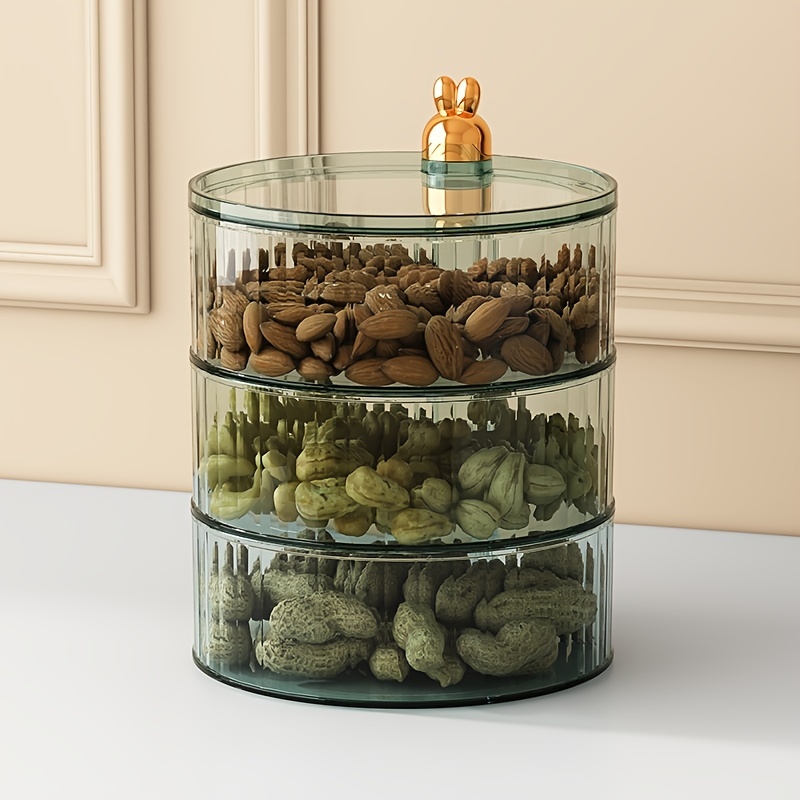 BetterZ Candy Storage Box Diamond Shaped Rotating 3-layered Snack Dried  Fruit Organizer