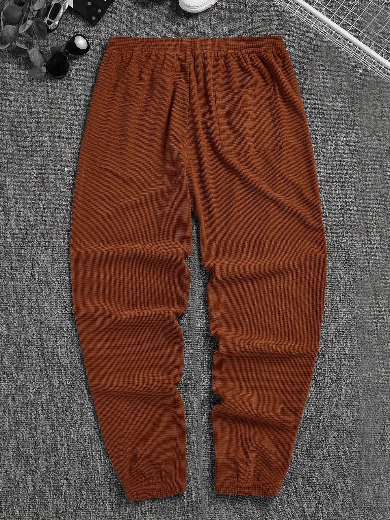 Men Casual Pants Joggers Corduroy Autumn Solid Trousers Sweatpants
