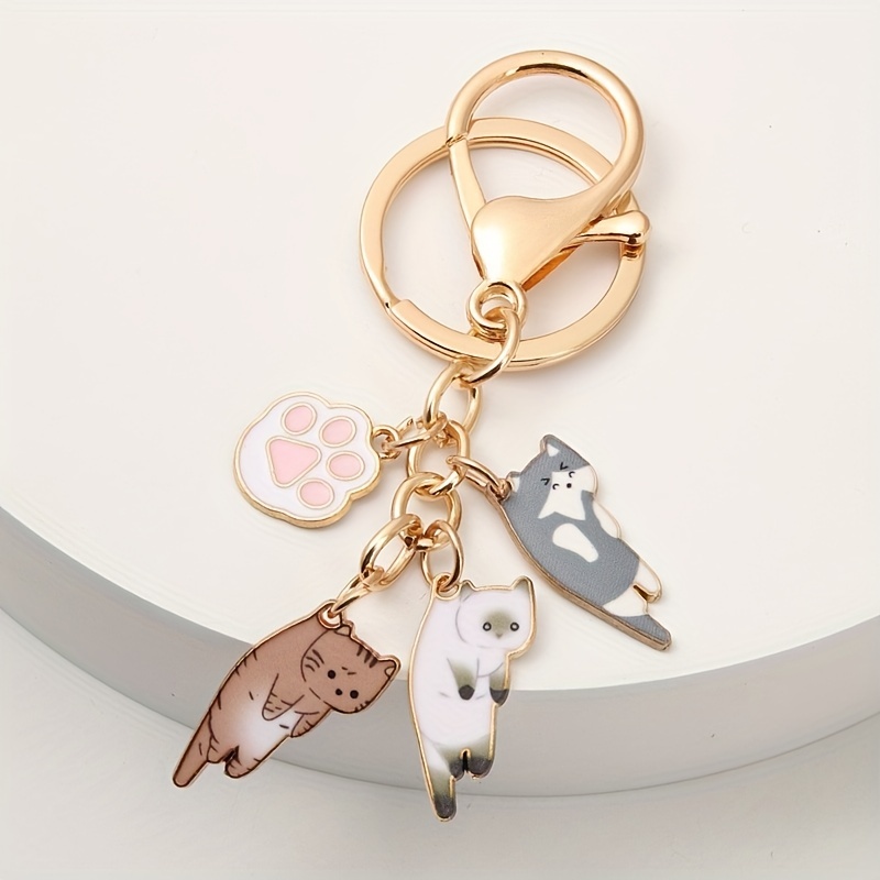 Kpop Finger Heart Love & Star Enamel Keychain Cute Key Ring Purse Bag  Backpack Car Key Charm Accessory Women Christmas Gift