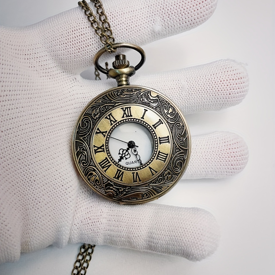Classic Ancient Roman Numerals Vintage Pocket Watch Jewelry Temu