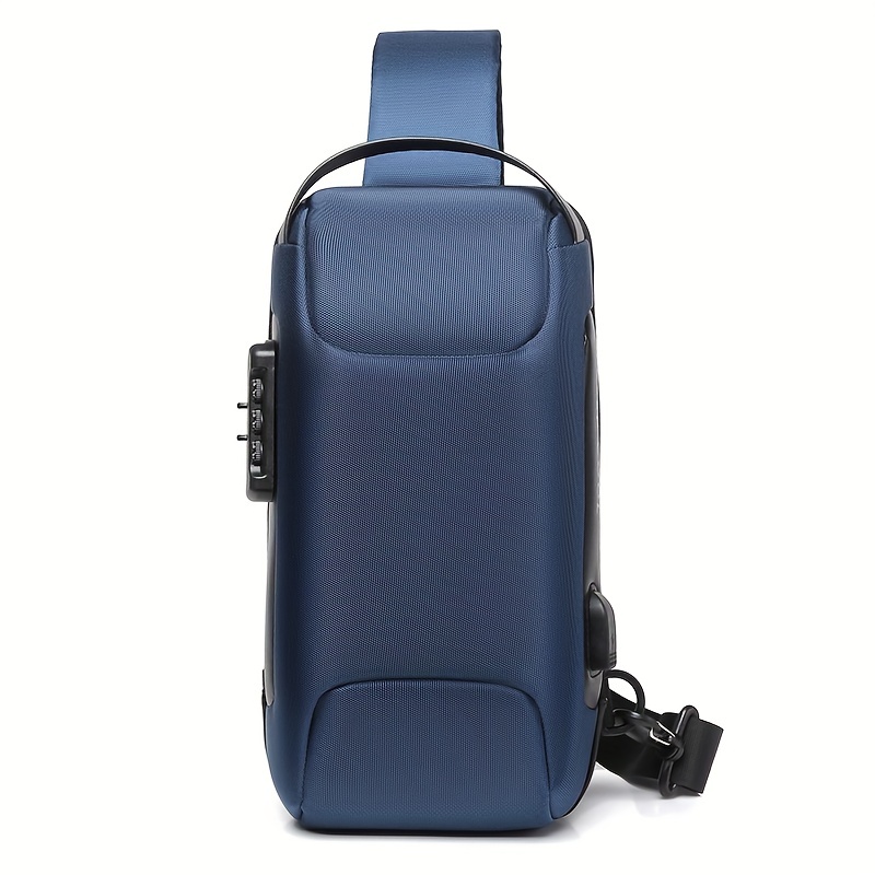 Bolso De Hombro Con Puerto USB Para Hombre Casual Mochila Impermeable  Antirrobo