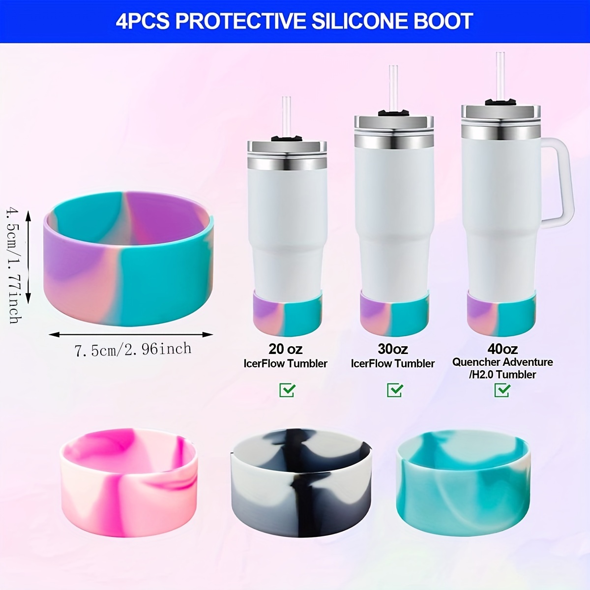 Silicone Boot For Stanley Tumbler, Protective Bottom Sleeve Cover Cup  Accessories Summer Winter - Temu