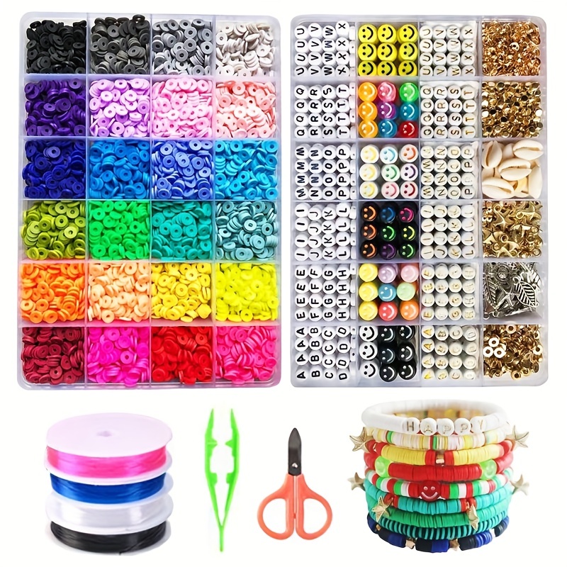 Clay Heishi Beads For Bracelet Jewelry Making Kit, Polymer Flat Round Clay  Beads Kit With Letter Beads, Pendant Charms And Elastic Strings, 36 Colors  For Jewelry Small Business Supplies - Temu Germany