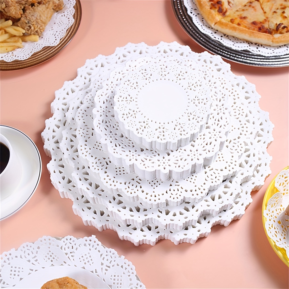 Protective plain white paper doilies For The Dining Table 