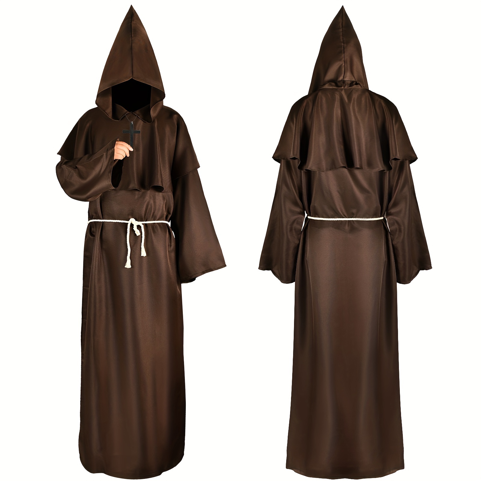 Halloween Monk Costume Pastor Robe Medieval Renaissance Robe