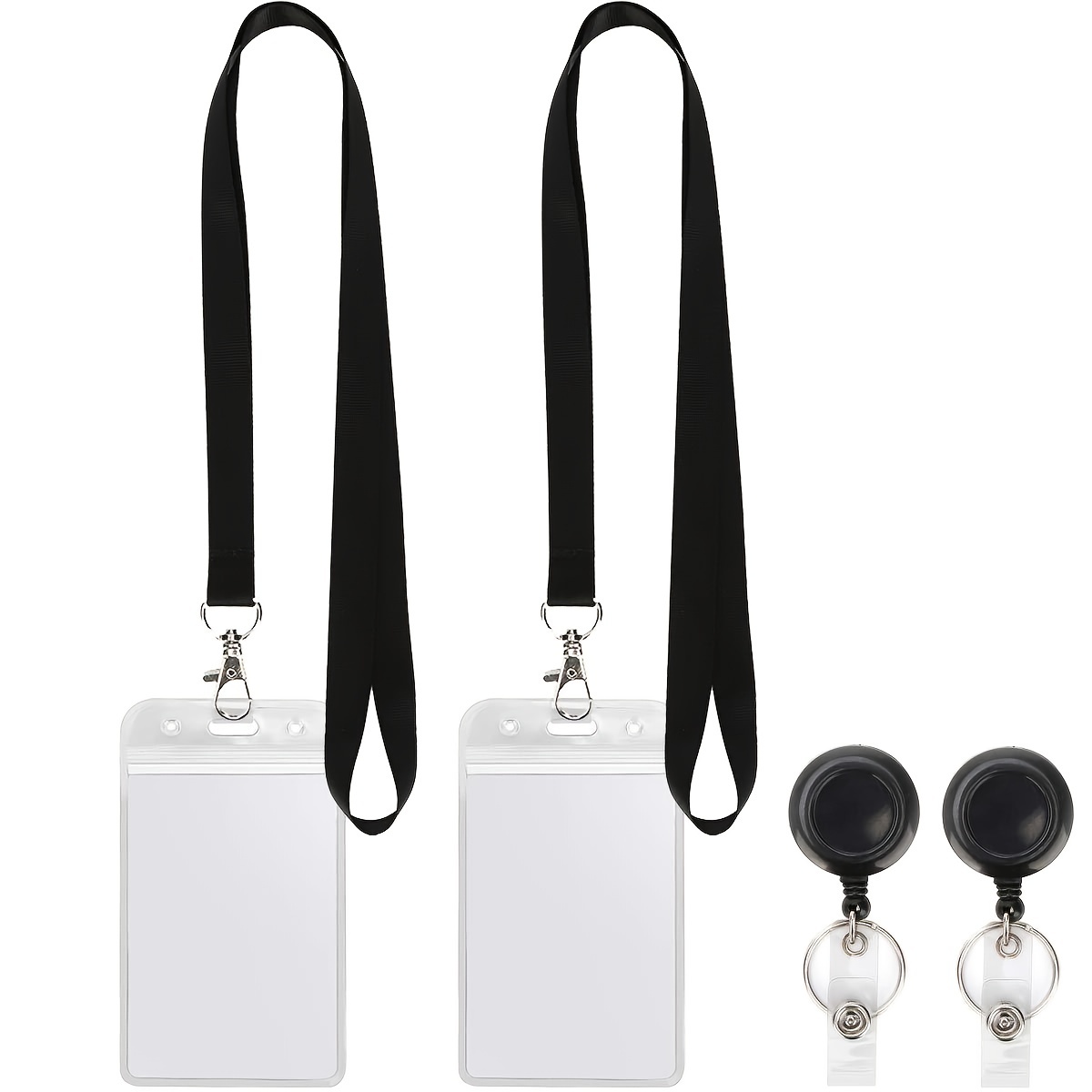 Id Badge Holder With Lanyard, Retractable Badge Holders Reels With