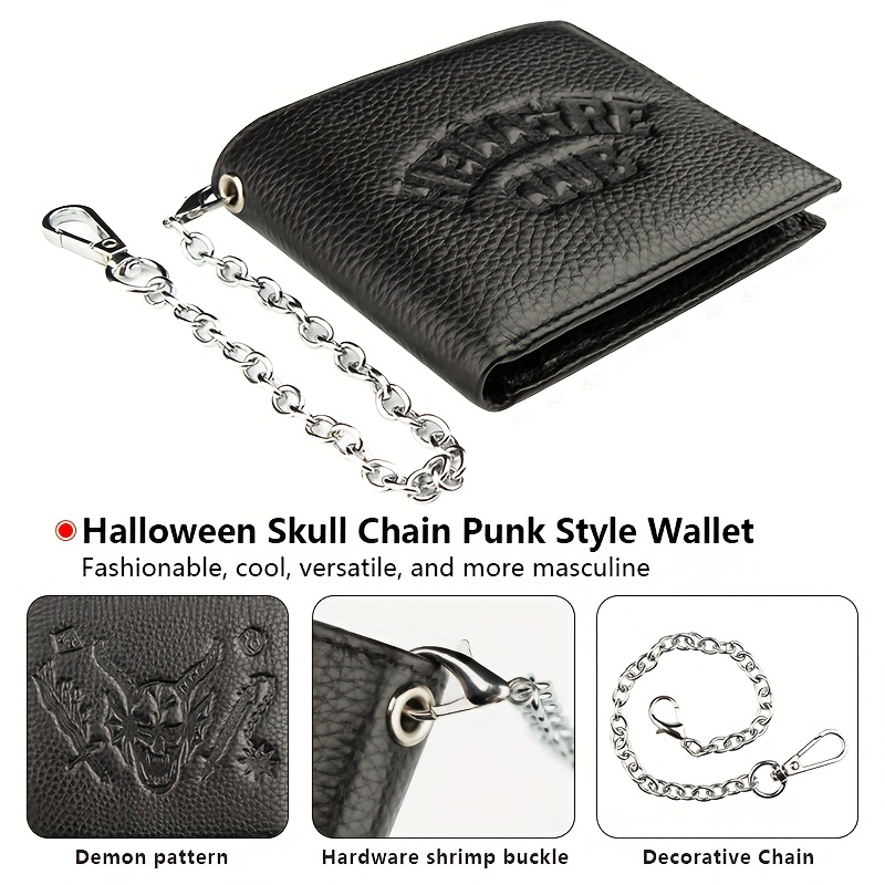 Men Chain Decor Small Wallet