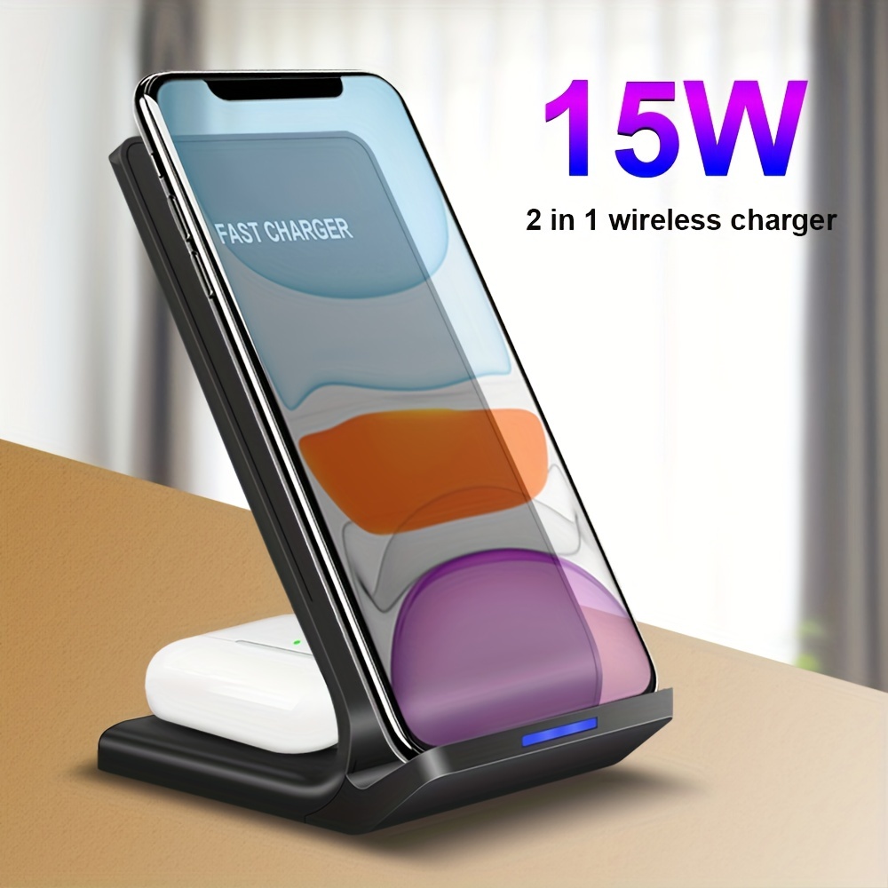 

Fast Wireless Charging 2-in-1 Multifunctional Charger For Iphone 14 13 12 11/pro/plus/mini/8/se/x/xs, Apple Airpods 3/pro 2/pro, Samsung S23 S22 S21