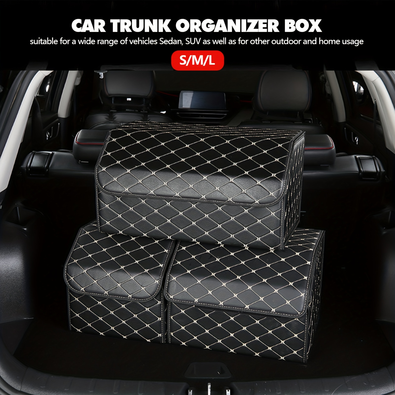 1 Stück Luxus-Kofferraum-Aufbewahrungsbox Aus PU-Leder