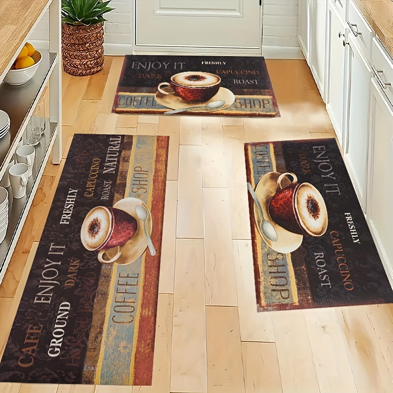 1pc, Alfombra De Cocina De Franela, Alfombra Decorativa Para Sala De Estar  Y Dormitorio, Alfombras De Pasillo Para Cocina, Lavandería, Lavable,  Alfombra Antideslizante Para Entrada De Casa, Balcón Y Baño - Temu