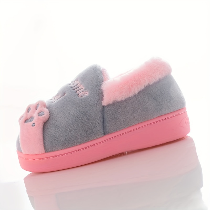 Cute Cartoon Furry House Shoes For Boys And Girls, Comfortable Non Slip Soft Bottom Walking Shoes For Indoor, Winter